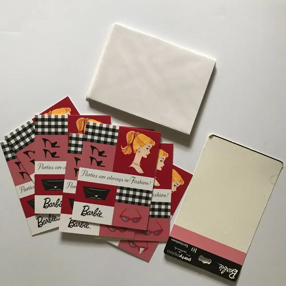 Barbie Invitation Cards Hallmark 2003 Retro New